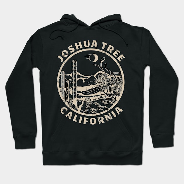 Joshua Tree California Linocut Desert Illustration Hoodie by grendelfly73